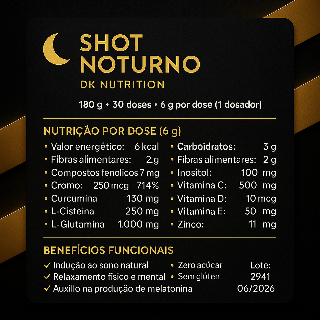 Shot Noturno sabor Maracujá em po 180g