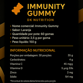 Imunity Gummy sabor laranja