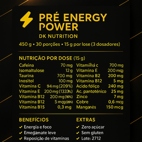 Pre energy POWER sabor limao  450g